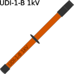 Uniwersalny drążek izolacyjny UDI-1-B przeznaczony jest do obsługi elektroenergetycznych urządzeń niskiego napięcia do 1kV. Autor grafiki Andrzej Wiaterek.