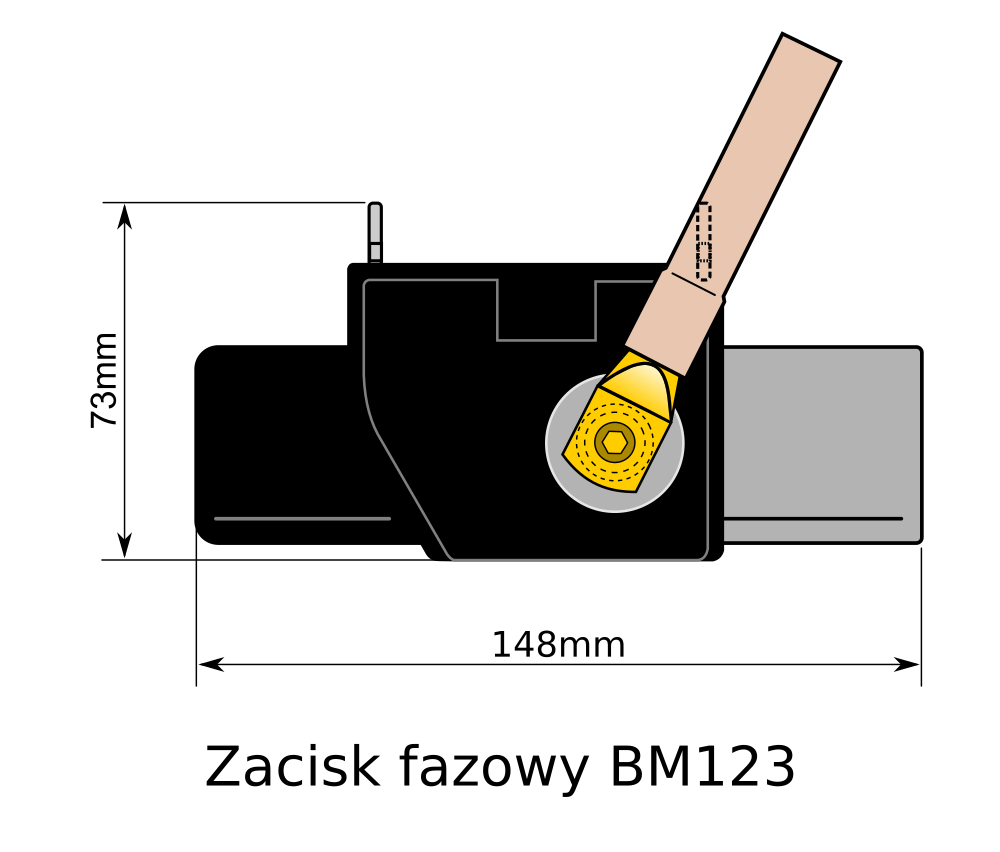Zacisk fazowy BM123 do uziemiaczy przenośnych